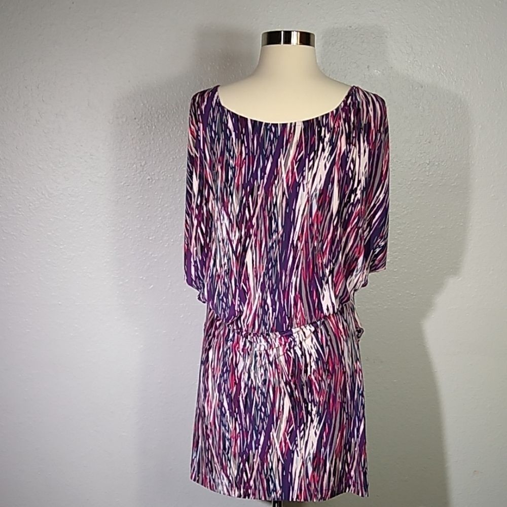 BCBG Generation Abstract Color Pattern Dress Md - image 3